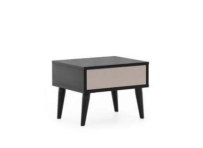 Table de chevet noir avec tiroir Mobilier de chambre Meuble de haute qualité