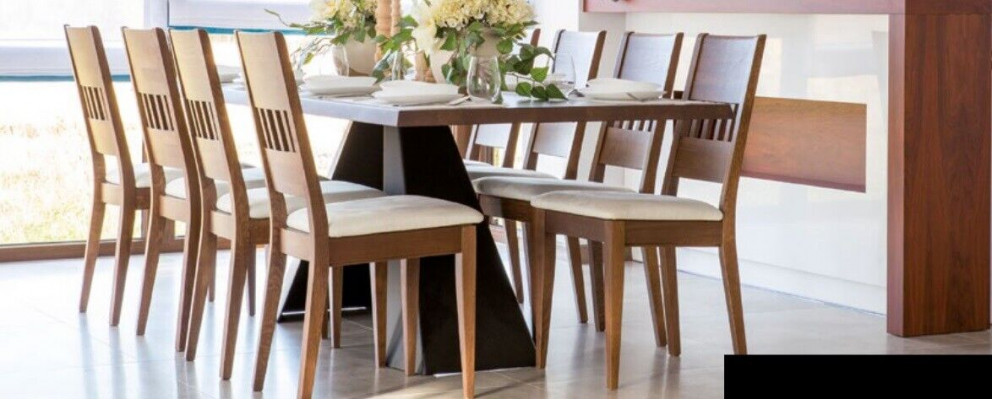 Table à manger Chaises en bois Groupe de 7 chaises de salle à manger avec accoudoirs Ensemble de salle à manger Chaises Table nouvel