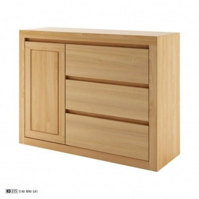 Landhfrom  Kommode Massivholz Kleiderschrank Schränke Echtholz Eiche 140x90cm Schubladen