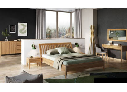 Lit Chambre Lits doubles 3 pièces. Ensemble de 2 tables de chevet en bois massif Bois véritable