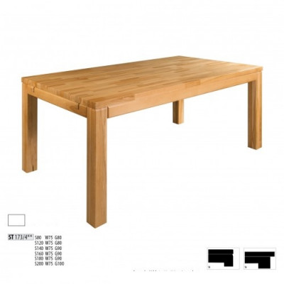 Table Table à manger Meubles massifs Salle à manger 200x100cm Bois naturel Bois massif nouvelles Tables