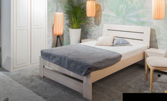 Lit Chambre Complet Ensemble Lits avec 2 Tables de chevet 100x200cm Loft Solid