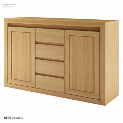 Commode de designer, table basse, armoire et étagère en bois massif pour le salon.