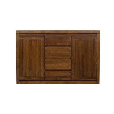 Commode de designer, table basse, armoire et étagère en bois massif pour le salon.