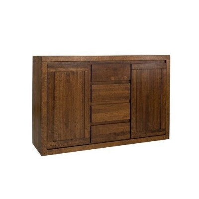 Commode de designer, table basse, armoire et étagère en bois massif pour le salon.