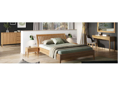 Chambre Lit en bois Lits en vrai bois Hôtel 180x200 Style Mobilier massif