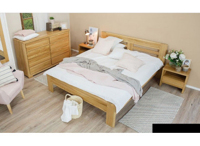 Lit en bois massif 180x200 Lit double Hêtre Massif Vrai lit Hozbett VollLit en bois massif neuf