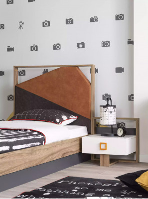 Table de chevet console de nuit table de chevet pour enfants Chambre d'enfants Bois Gris Moderne