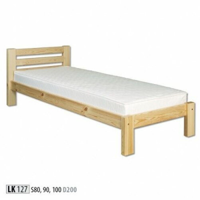 Lit simple lit lit en pin bois de pin massif Lit en bois de pin massif 100x200 Cadre de lit Bois neuf