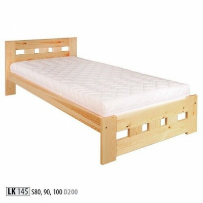 Lit simple, lit de jeunesse, lit en pin, bois de pin massif, lit en bois massif de pin, 100x200, fait main