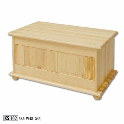 Boîte décorative en bois massif, meuble en bois, meuble en bois artisanal, coffret coffre en bois véritable 86x45cm