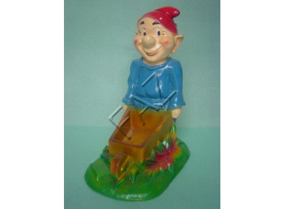 Nain avec brouette Figure Statue de jardin Sculpture Figurines Sculptures nouvelles 43 cm