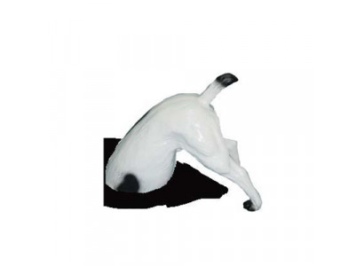 Statue de chien folle de jardin avec une hauteur arrière de 35 cm, figurines et statues de sculpture.