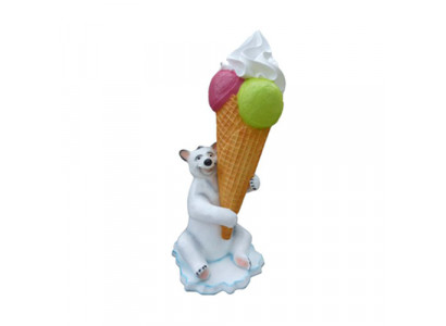 Statue en forme de glace sur pied pour stand de crème glacée, restaurant de crème glacée, statues de gastronomie de 215cm