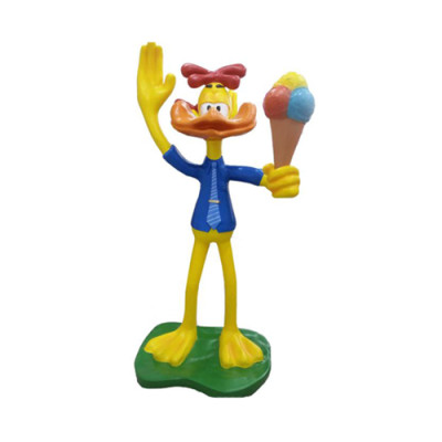 Sculpture canard avec publicité pour crème glacée figurines statues debout 205 cm comic