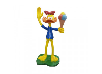 Sculpture canard avec publicité pour crème glacée figurines statues debout 205 cm comic