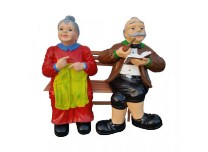 Figure décorative statue sculpture 110 cm nouvelles statues de sculptures de grand-mère et grand-père P120