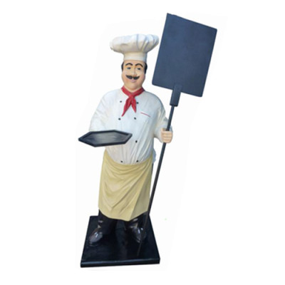 Figurine de chef sculpture statue figure publicitaire tableau de menu affichage publicitaire décoration de menu