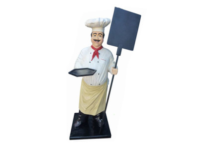 Figurine de chef sculpture statue figure publicitaire tableau de menu affichage publicitaire décoration de menu