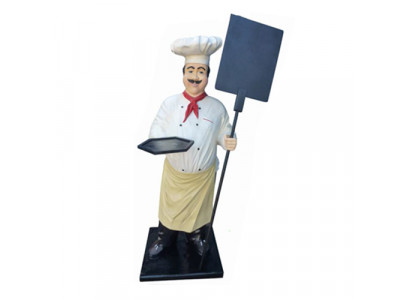 Figurine de chef sculpture statue figure publicitaire tableau de menu affichage publicitaire décoration de menu