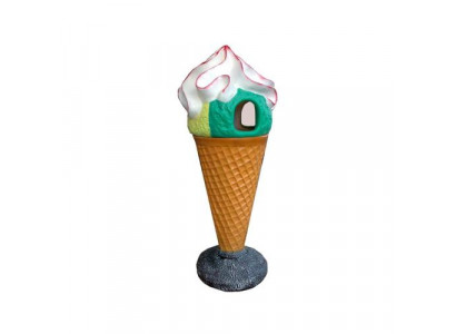 Conception de figurines de crème glacée Poubelle Poubelle Panier Statues Figures Statue Support 145 cm