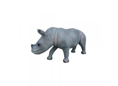 Nasshorn Statue décorative Figurines de jardin Statues 142cm Animal Zoo Figurine en plastique