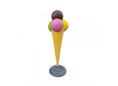 Sculpture de boule avec publicité pour crème glacée figurines de crème glacée stand de statues de 175 cm bande dessinée