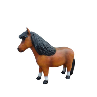 Figure abstraite d'animal en sculpture plastique, petit poney, figurines de jardin de 126 cm.