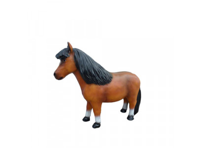 Figure abstraite d'animal en sculpture plastique, petit poney, figurines de jardin de 126 cm.