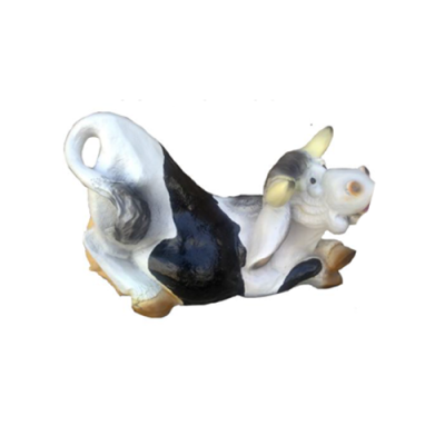 Sculpture en plastique de vache à la mode moderne Figurine en plastique Statues Figures Décoration Veau 38cm