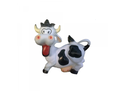Figures en plastique de décoration de jardin peintes à la main Statue de vache drôle 40 cm nouveau