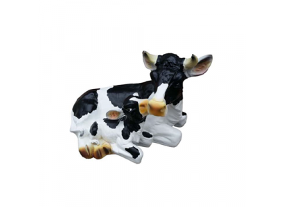 Décoration de jardin Figurines en plastique Peintes à la main Statue de vache drôle 36cm neuve