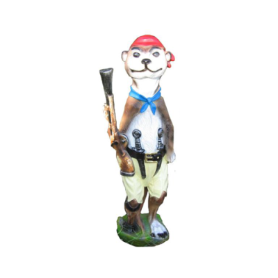 Sculpture de décoration de jardin en plastique Ferret Pirate Design Moderne 60cm
