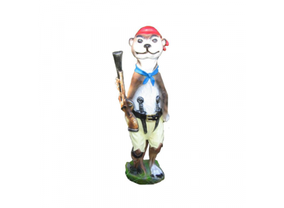 Sculpture de décoration de jardin en plastique Ferret Pirate Design Moderne 60cm