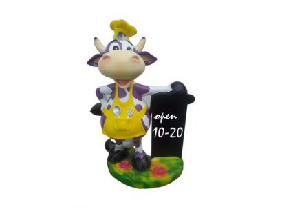 Sculpture moderne en plastique de vache bovine figurative statue de figures de décoration veau 55cm