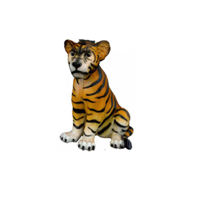 Décoration Jardin Figurines en Plastique Peintes à la Main Statue Tigre 35cm Statues