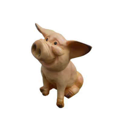 Sculpture d'animal de jardin Figurine de cochon Statues Sculptures Statues Figures Marron 38c
