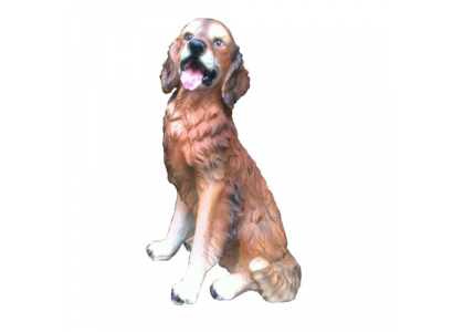 Figure de chien statues abstraites modernes peintes en marron de 55cm, sculpture-statue