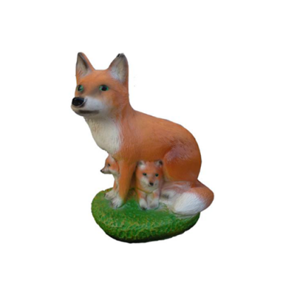 Figurine de renard statues de figures abstraites modernes peintes en orange 35cm statue sculpture