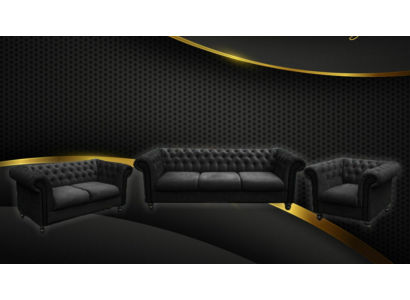 Ensemble de canapé Chesterfield Design Mobilier de salon Canapé 3-2-1 Places Canapés canapés