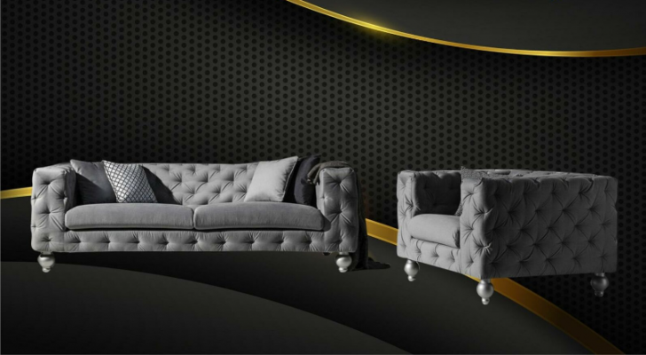 Suite complète de canapés en textile pour 32 personnes, design moderne pour salon