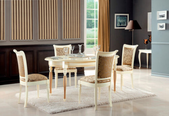 Table de salle à manger classique Table ovale Tables Table à manger en bois Mobilier de luxe neuf