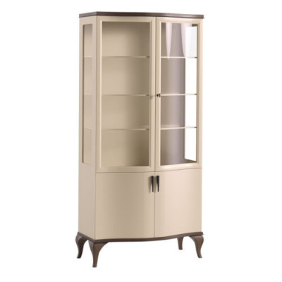 Vitrine de luxe à deux portes Armoire vitrée Cabinet en bois Armoires Mobilier neuf