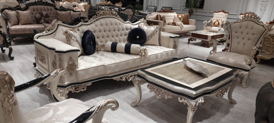 Canapé Chesterfield 3 places Canapé Rembourrage Meubles Trois places Blanc neuf