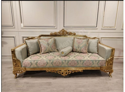 Canapé classique trois places Baroque Beige 3 places Canapé Canapés Meubles Canapés