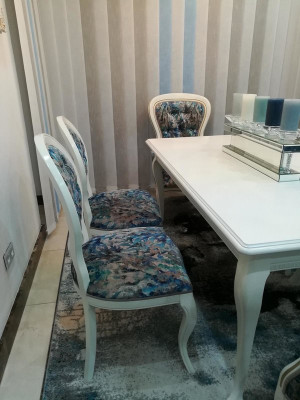 Table à manger designer Sièges Fauteuils Chaise Ensemble Table + 6 Chaises Set