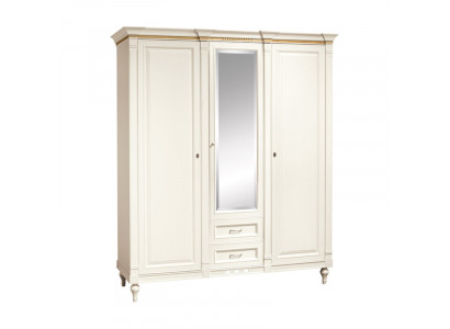 Armoire de rangement classique Armoire en bois massif de style campagnard Grande armoire avec miroir FL-D4