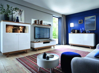 Salle de séjour Ensemble Ensemble de meubles mural Buffet Vitrine Étagère Design Hôtel Mobilier nouvel