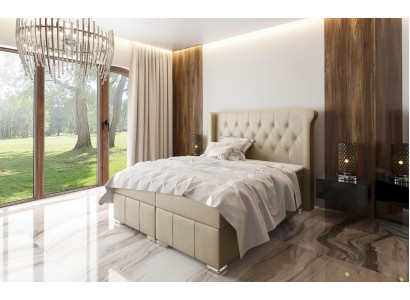 Lit Chesterfield + sommier Boxspring Lits Chambre d'hôtel Toutes Dimensions!