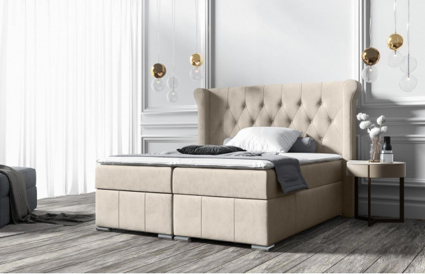 Lit Chesterfield + sommier Boxspring Lits Chambre d'hôtel Toutes Dimensions!